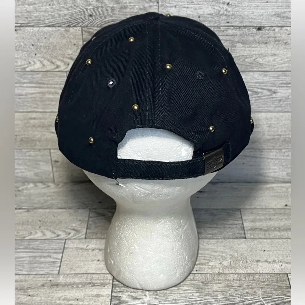 Vintage Nissin Snapback Hat “Houston Rodeo” Black Gold Embroidery Studded - Image 4