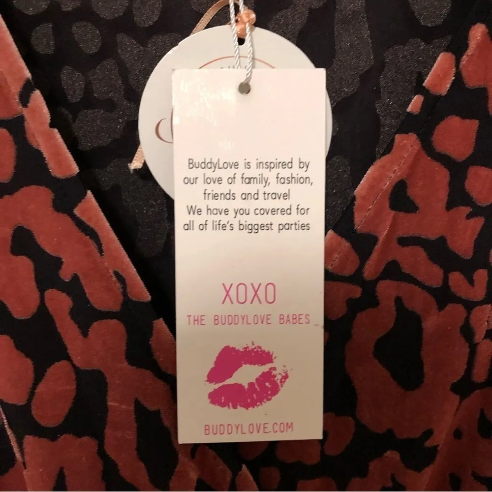 Buddy Love Spencer Romper Velvet Animal Print Flare Sleeves New XS - Image 7