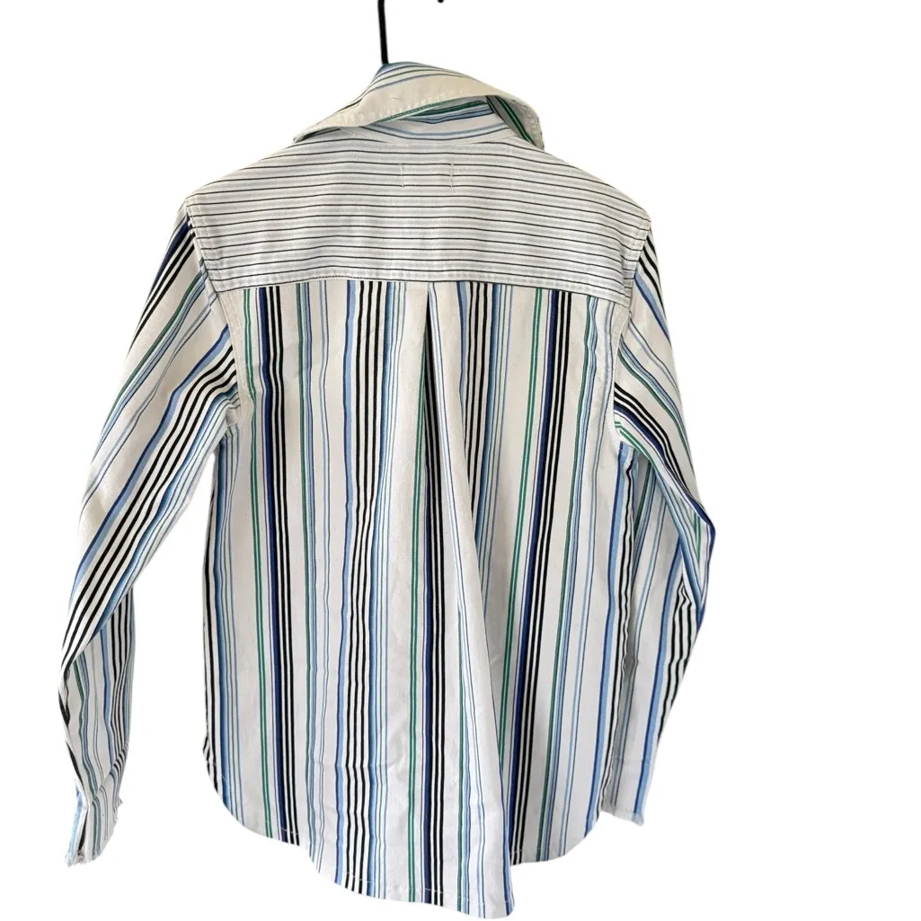 Anthropologie Maeve Multicolor Striped Shirt Jacket - Image 3