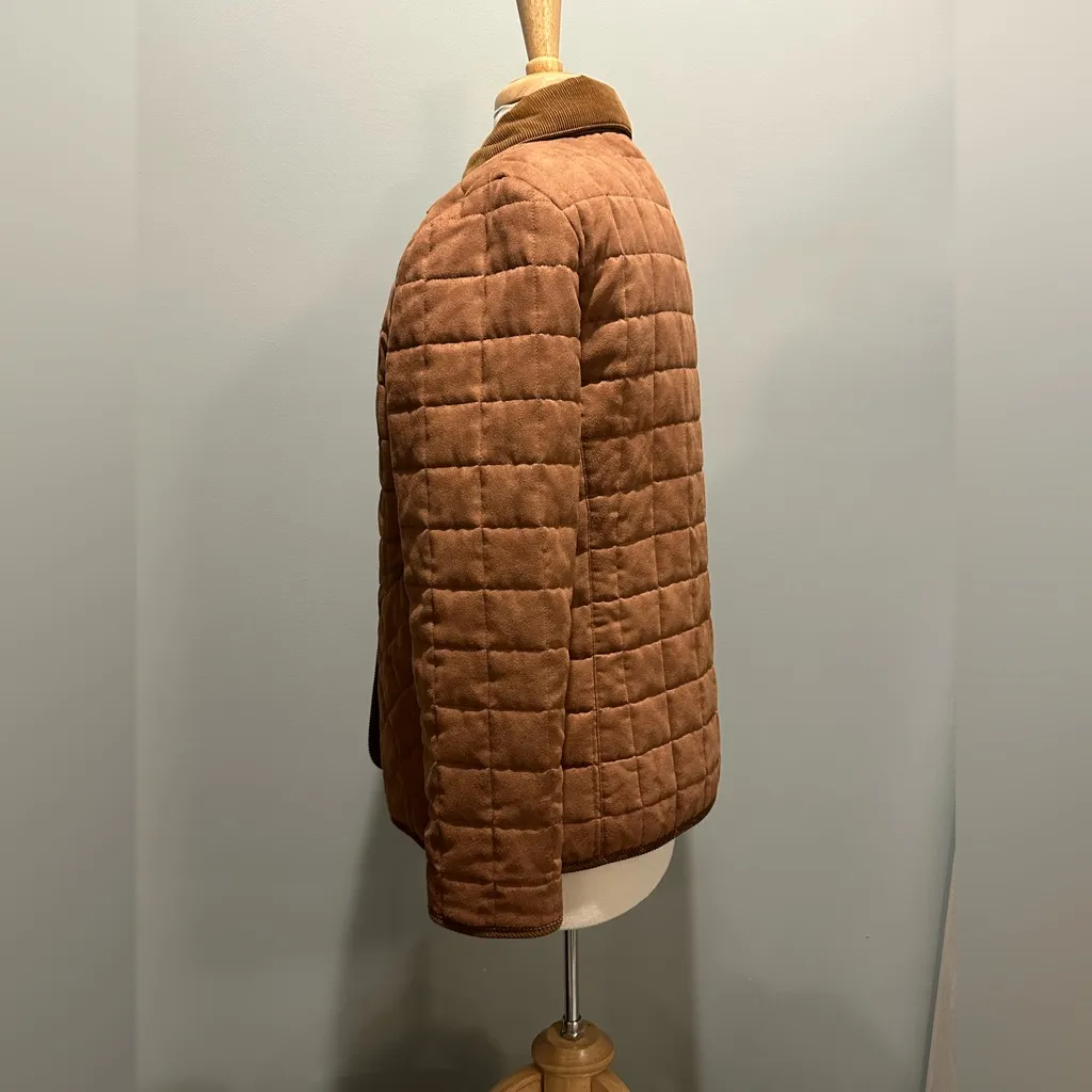 Casual Corner Corduroy/Faux Suede Quilted barn chore cabin core jacket size L Brown Size L - Image 9