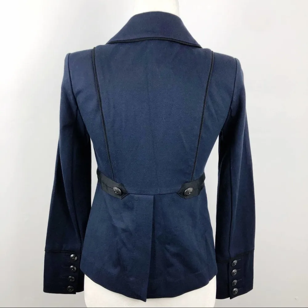 Cabi Navy Blue In the Band Jacket #3375 Stretch Classic Blazer Military Size XS - Image 8