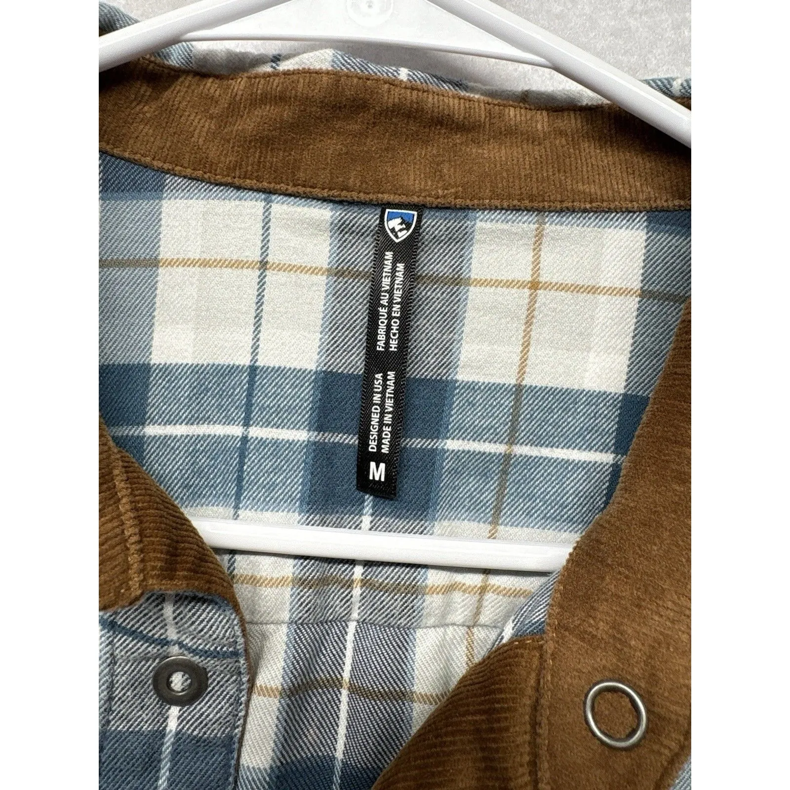 Kuhl Women's Shirt M Plaid Flannel Tess 8457 Camping Hiking Ladies Shirt Blue - Image 2