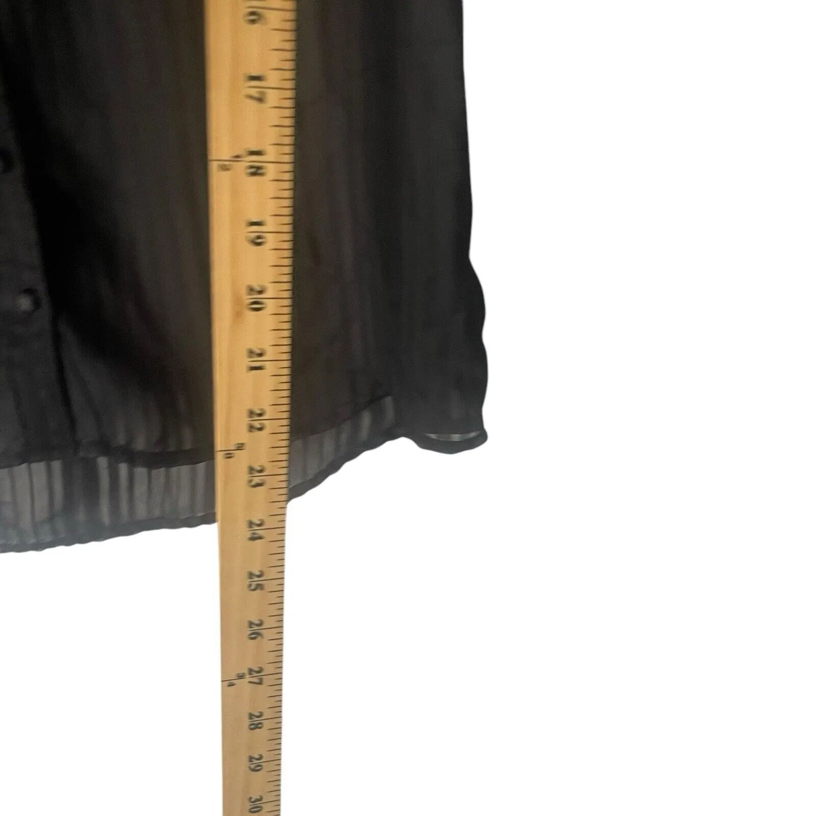 Twentyone Women's Size Medium Black Ruffle Dark Romantic Striped Sheer Blouse - Image 9