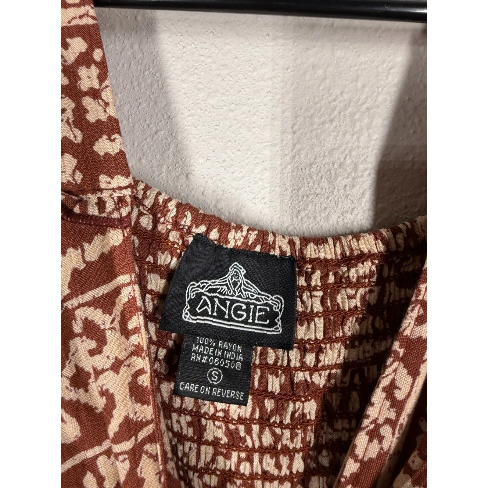 Angie Brown Tiered Babydoll Maxi Dress Womens Sz S Beachy Vacation Feminine Boho - Image 6