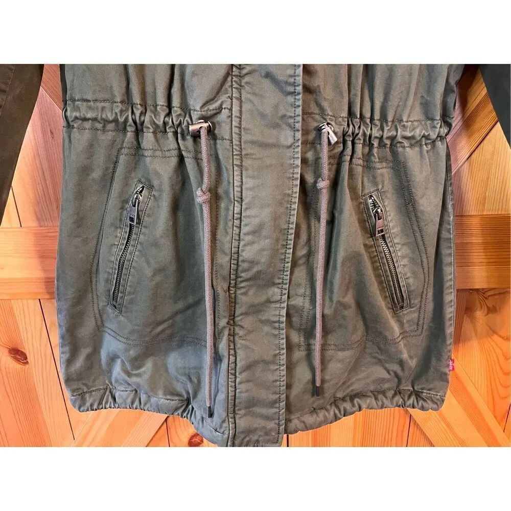 Levi's Womens Sherpa Lined Parka Jacket W/ Hood Full Zip Size Small (4493) - Image 3