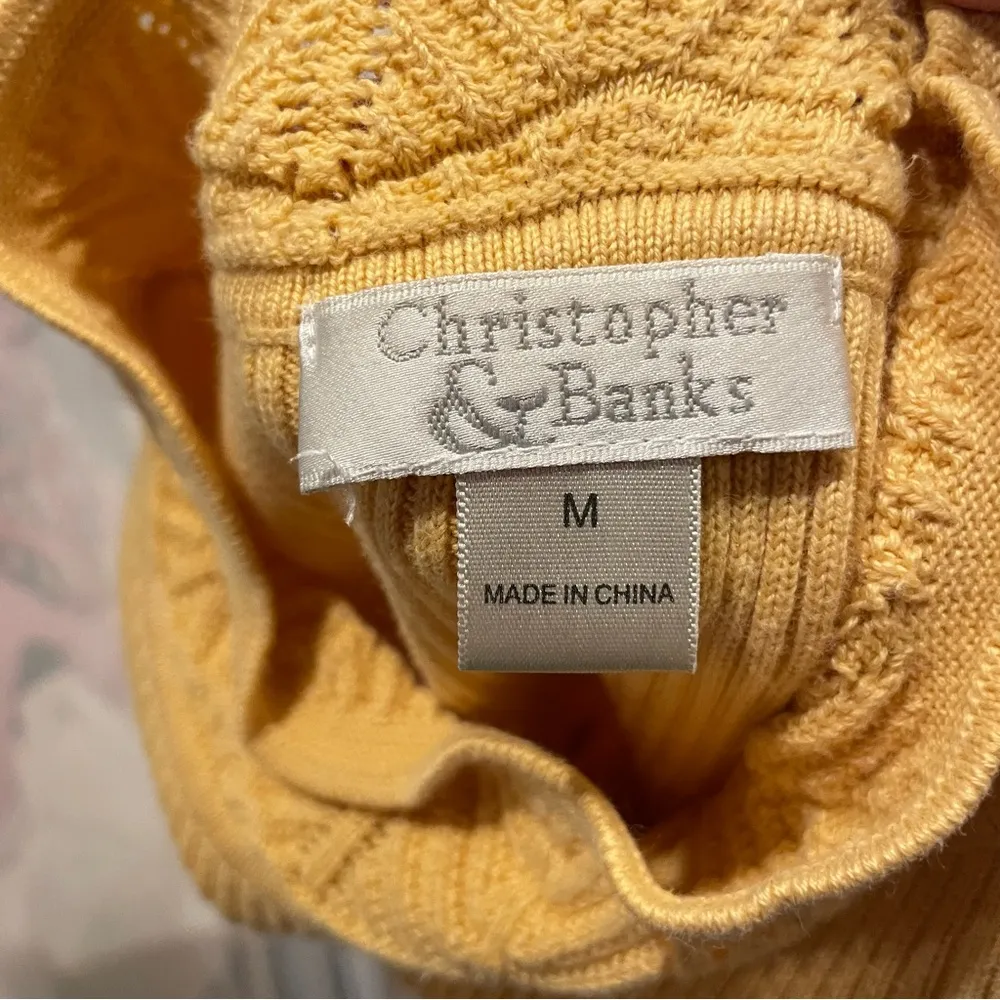 Vintage 90’s-y2k buttercup ribbed scallop knit mock neck short sleeve sweater - Image 9