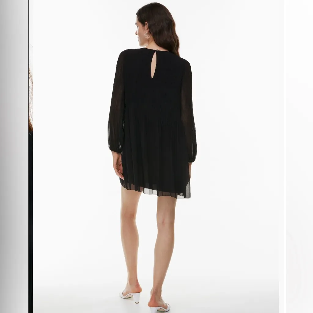 Aritzia Wilfred Pleated Chiffon Daydreamer Mini Dress Sz M - Image 4