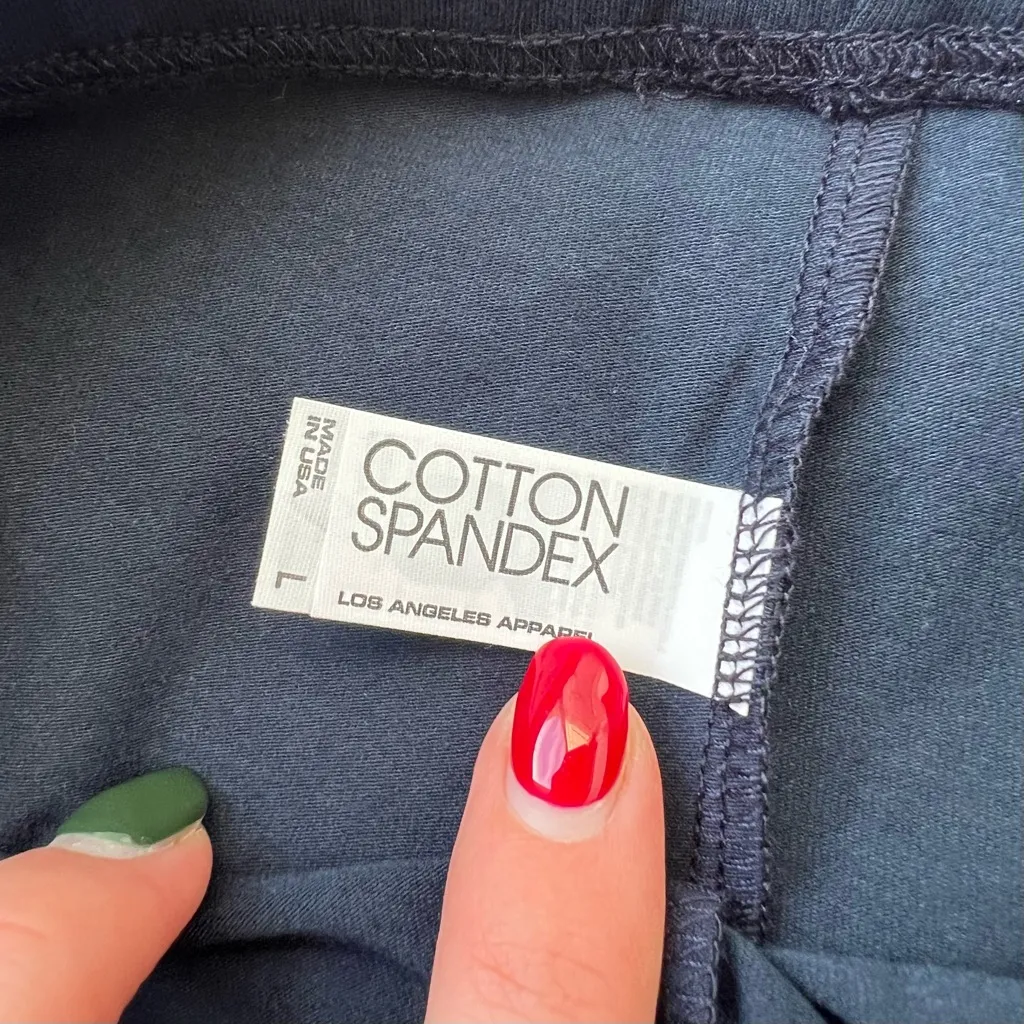 Los Angeles Apparel Garment Dye Bike Shorts Cotton Spandex Midnight Navy LARGE - Image 5