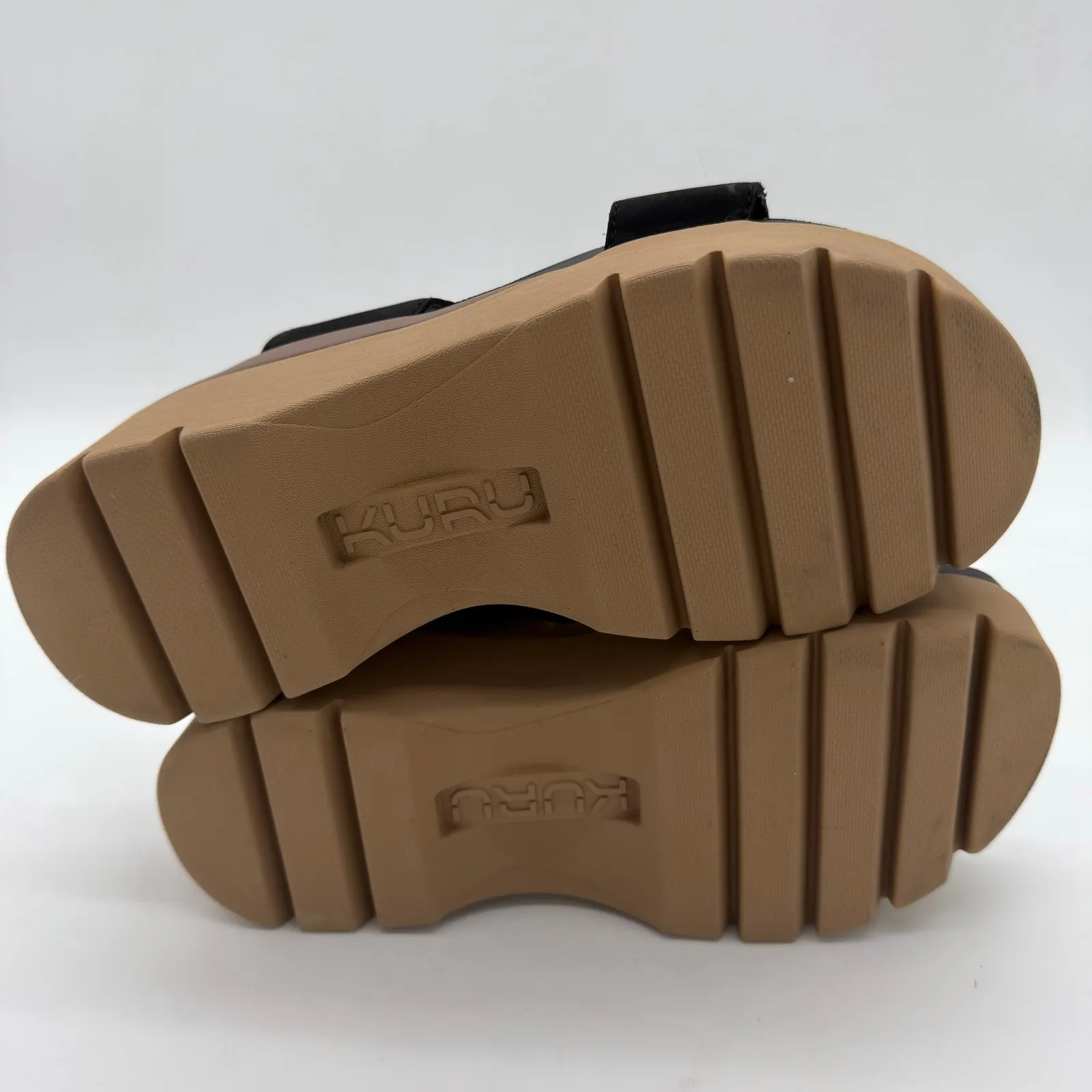 Kura Loma Tila Casual Comfort Support Vacation Black Tan Sandal Platform 8 - Image 6