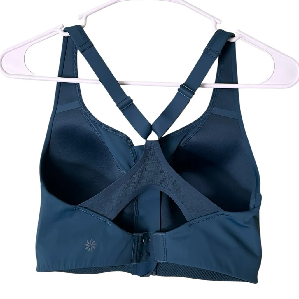 Athleta 34 DD Advance Zip Front Bra Sequoia Blue teal blue Activewear athletic - Image 6