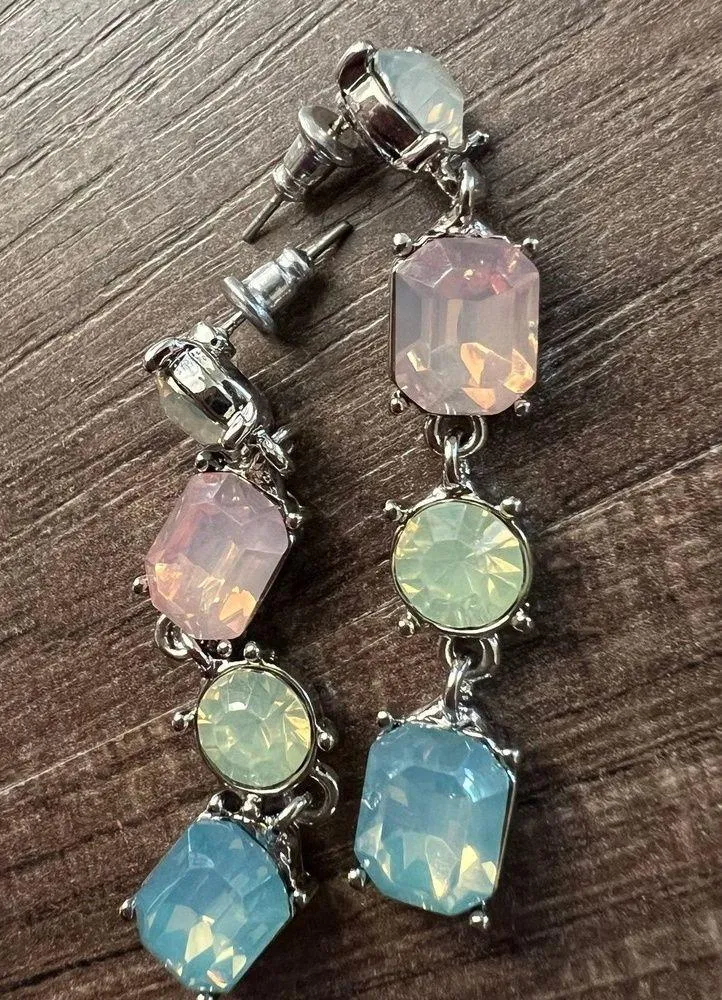 Dangle statement gem earrings - Image 2