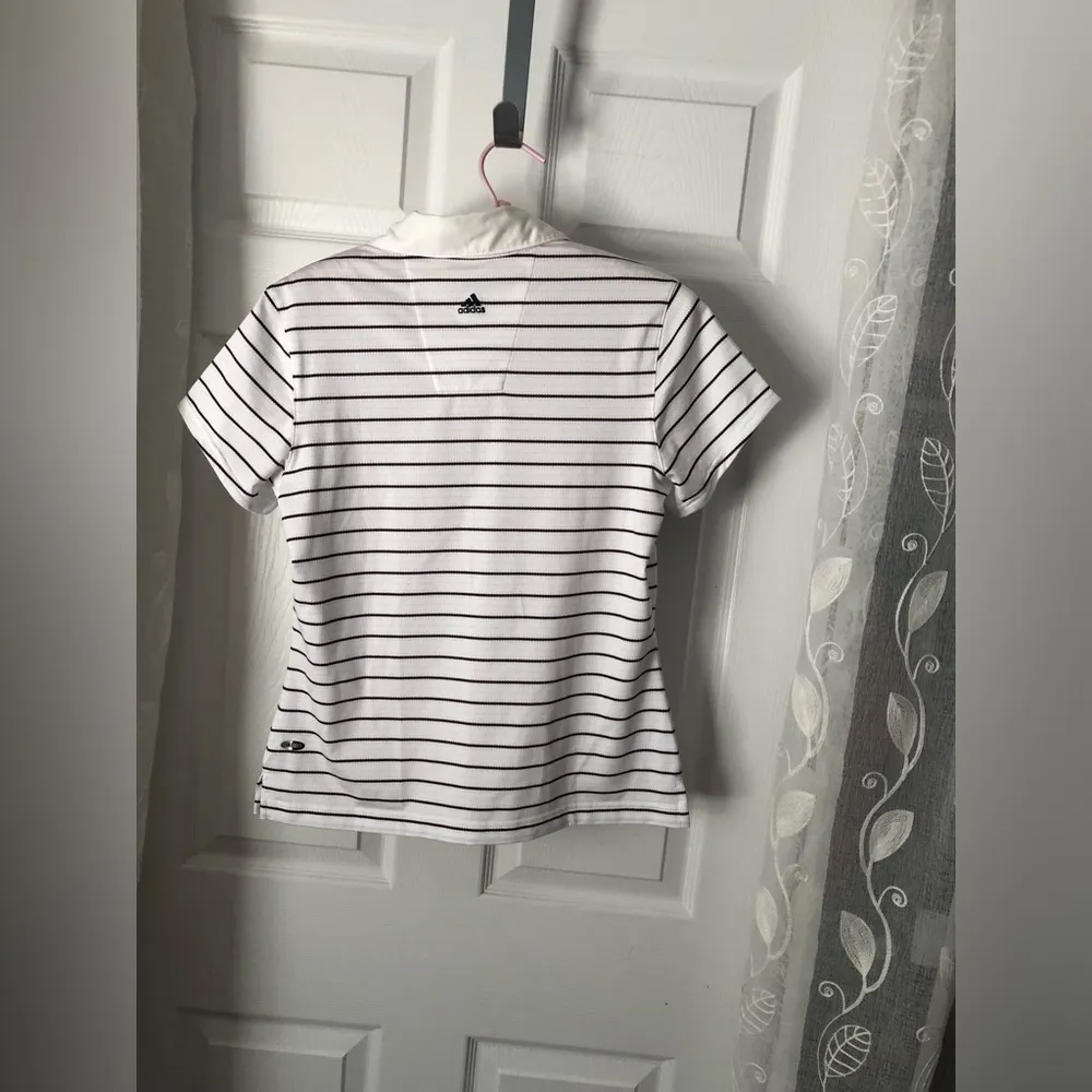 Climacool Women’s Striped Polo Shirt short sleeves Golf Tennis size SMALL - Image 5