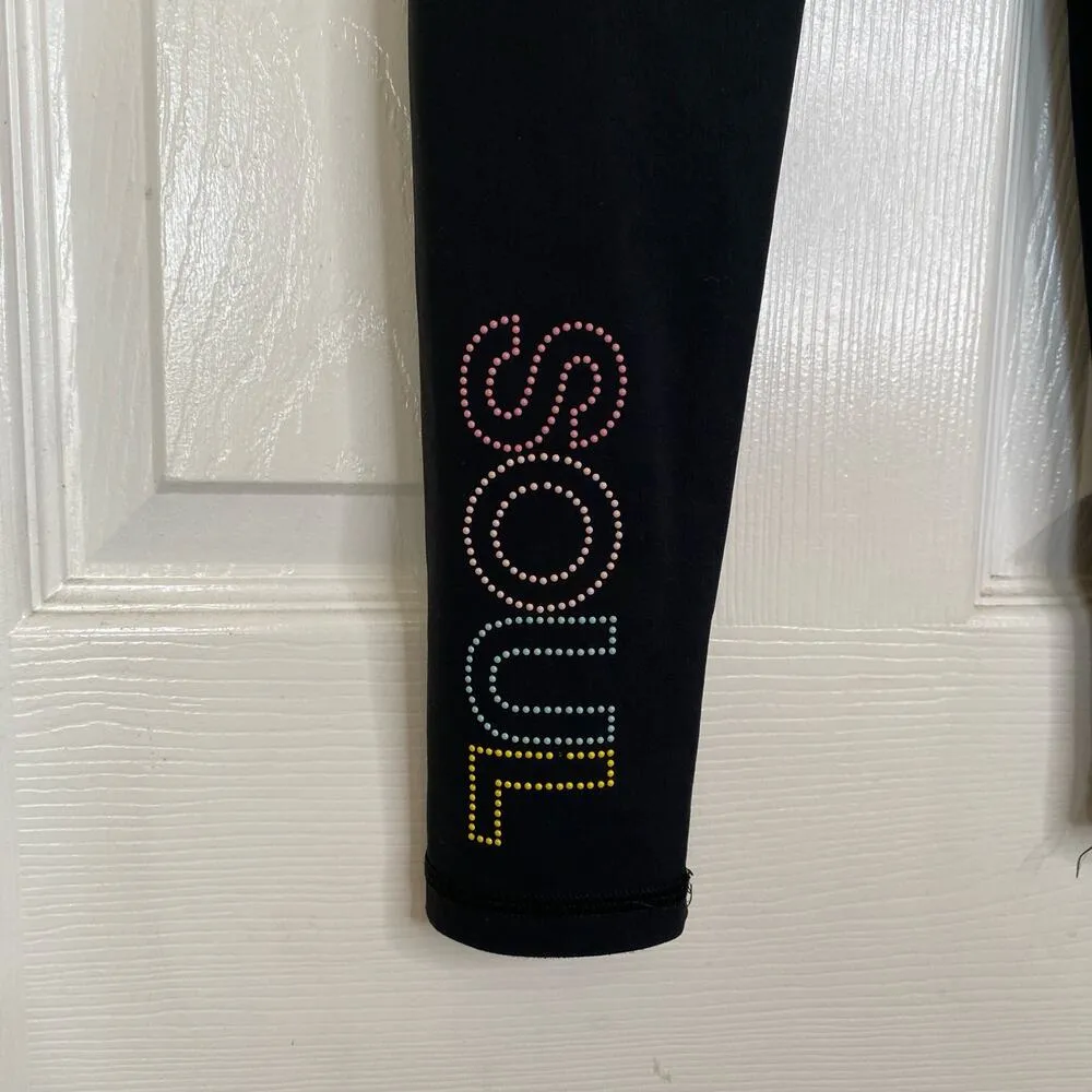 BEACH RIOT x Soul Cycle Multi Colored Star Embellished Black Leggings Size Small - Image 9