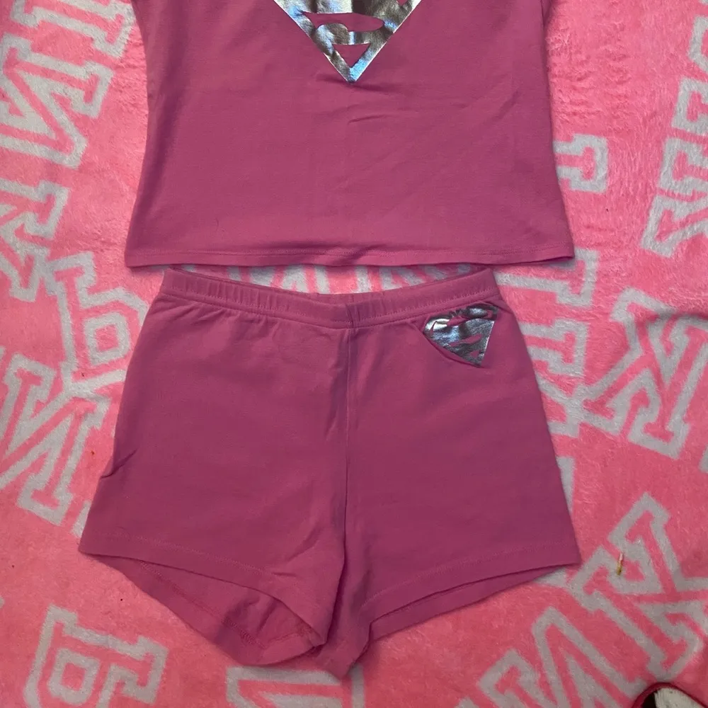 Superman tank and short sleep set Vintage early 2000s M Pink Size M - Image 2