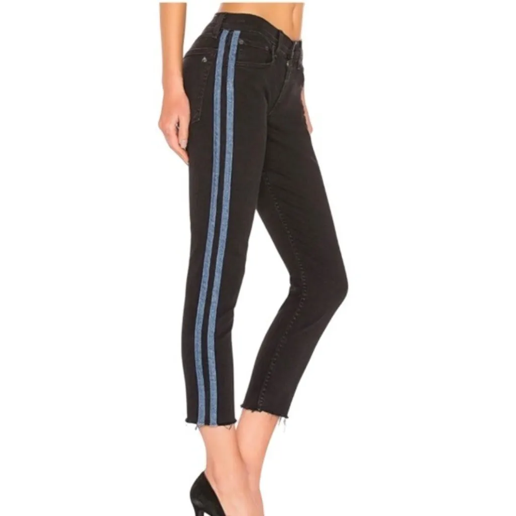 Rag & Bone Stone Black Ankle Dren Slim Boyfriend Jeans  Frayed Hem Size 28 - Image 4