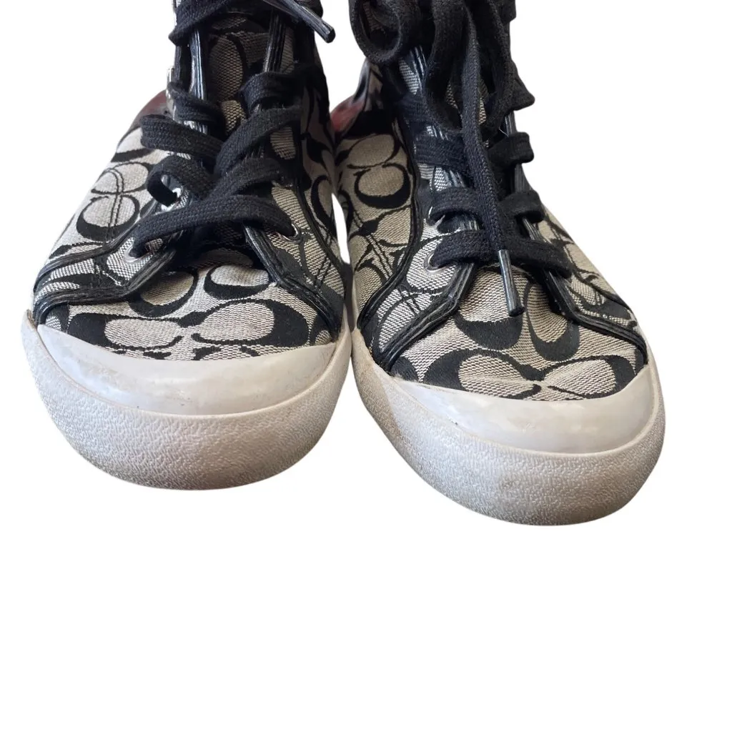 Coach Freesia Woman's Black Grey Signature HighTop Sneakers Size 8.5B SKU 9431 - Image 11