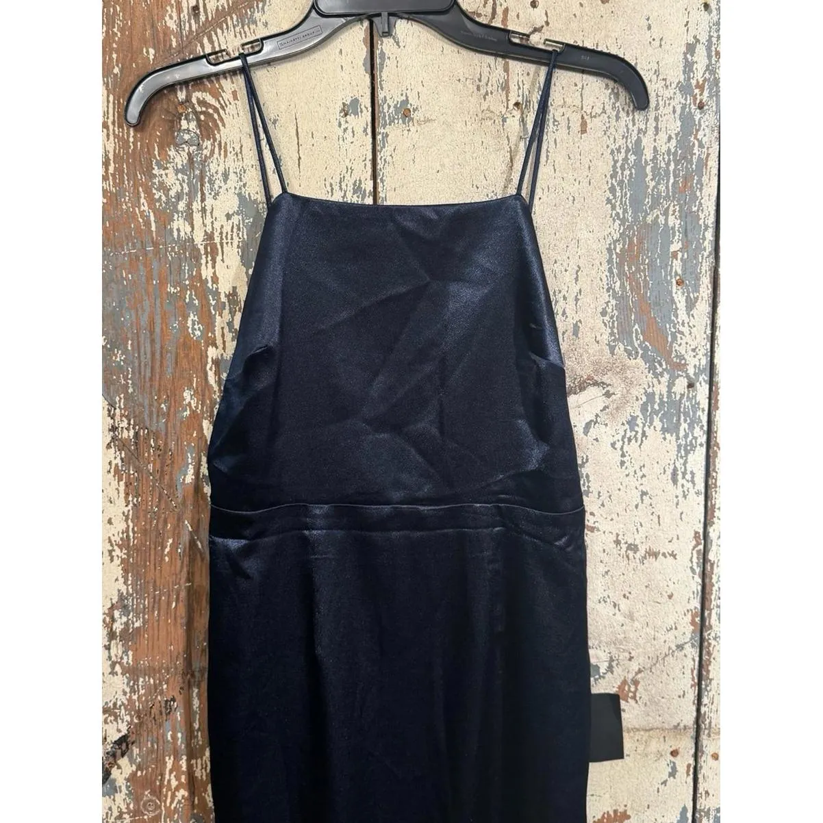 NWT Lulu's Kaisley navy Blue Satin Backless Midi Dress Medium - Image 5