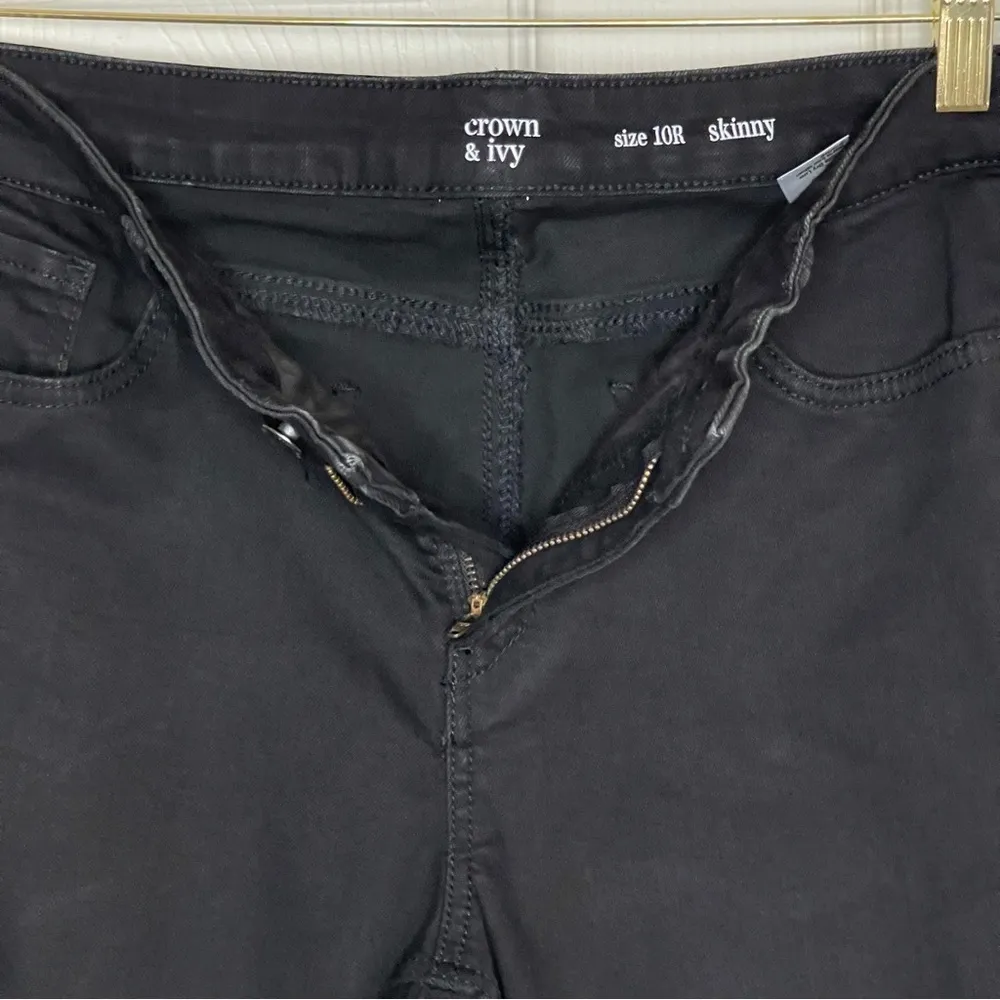 Crown & Ivy Women's Black High Rise Denim Skinny Jeans Size 10R - Image 5