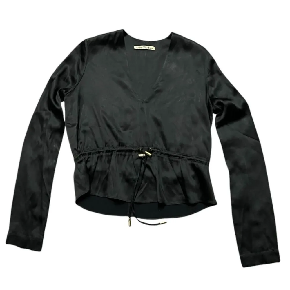 Acne Studios Black Cannes Cinch Waist Blouse - Image 4