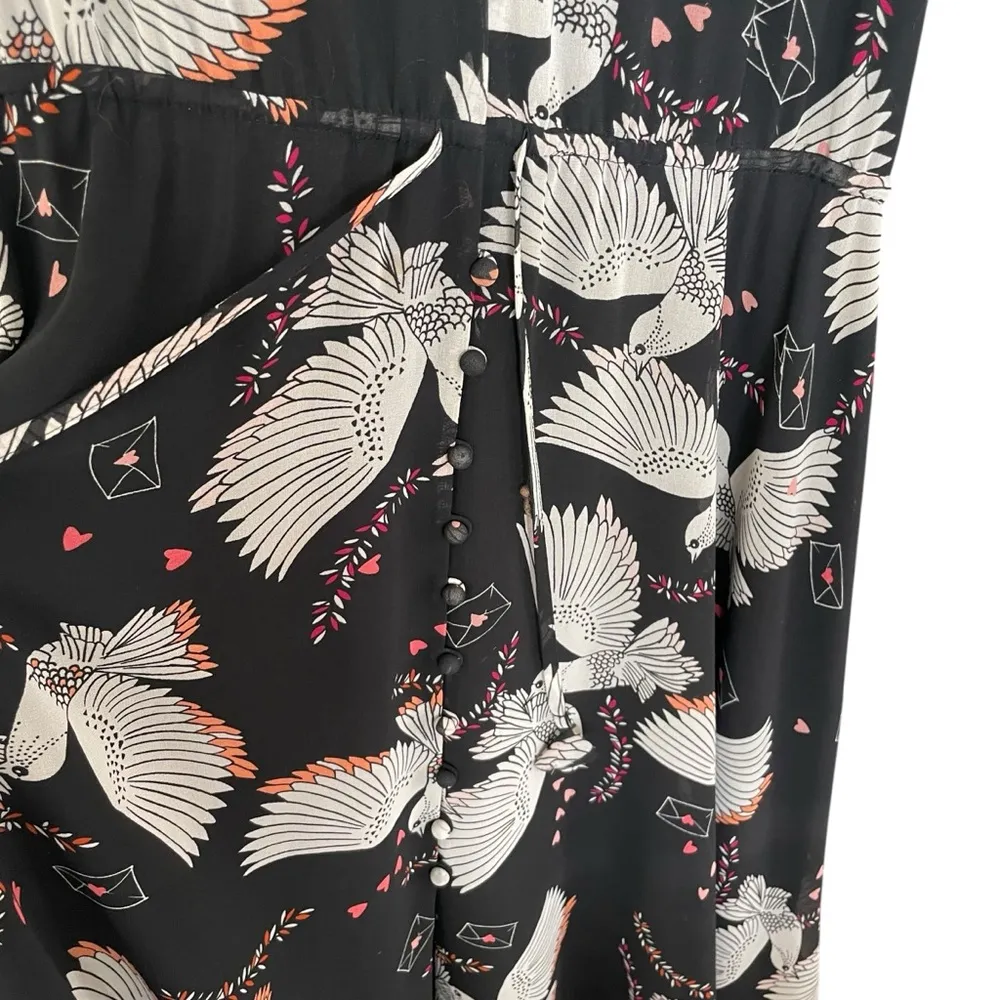 Rebecca Minkoff Harper Love Bird Midi Dress Hearts Floral - Image 8