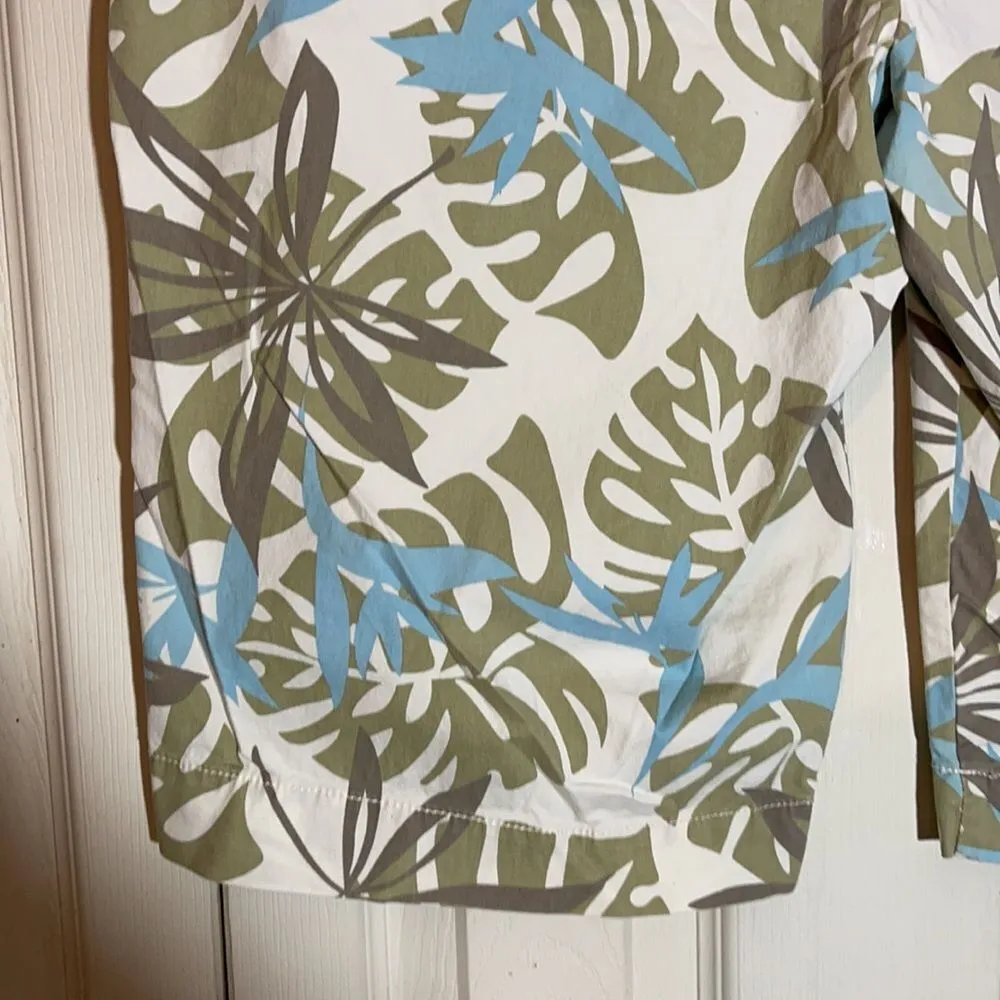 French Cuff Tropical Print Bermuda Shorts 12P Green - Image 10