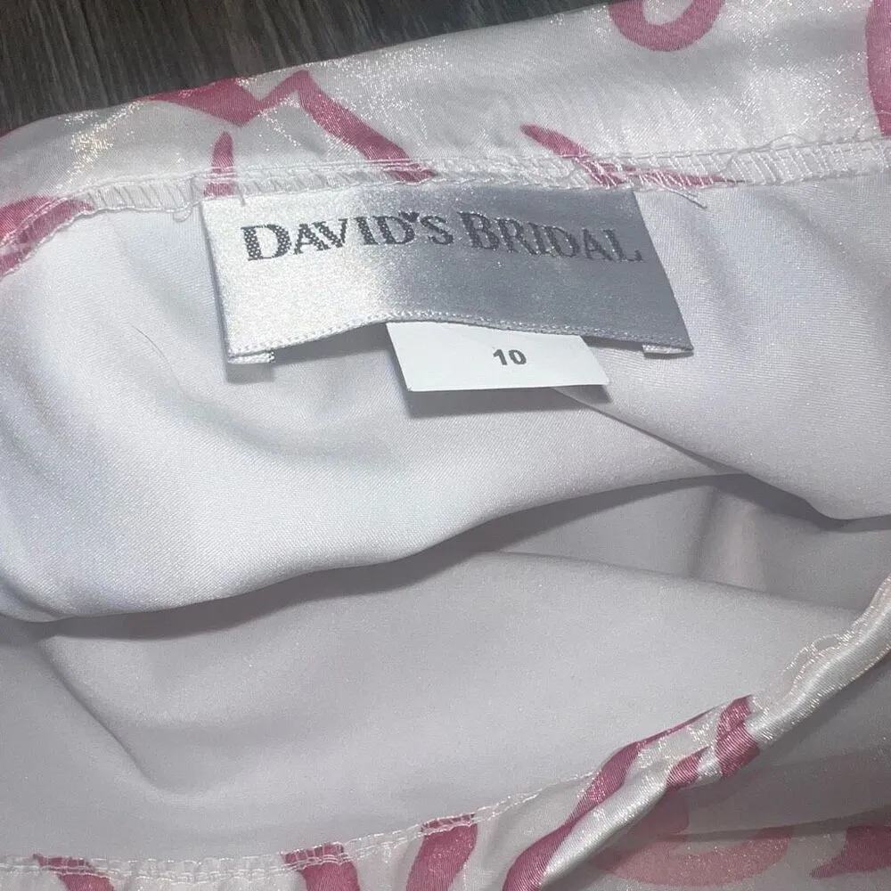 Organza maxi Skirt Women's A-Line Lined Modern-floral print Pink Davids Bridal s - Image 5