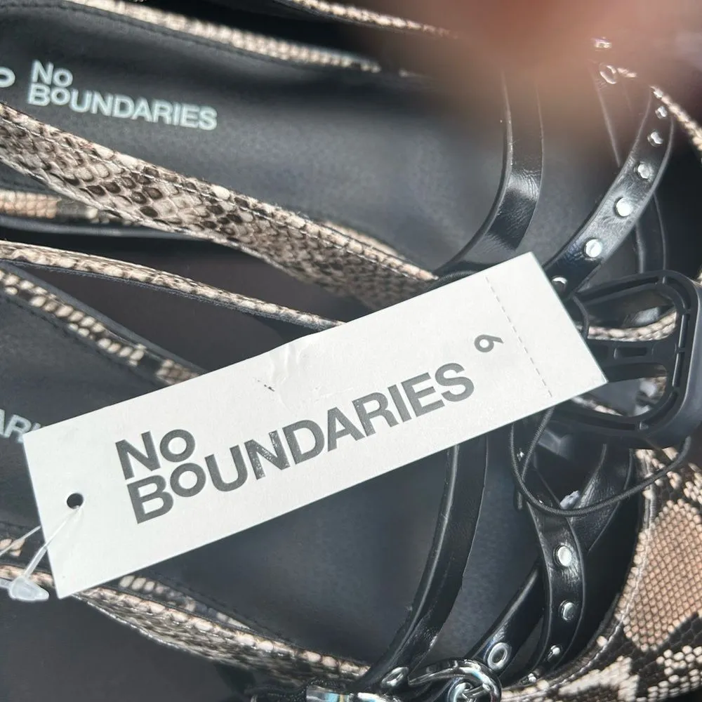 No Boundaries Sling Snake Print Back Strappy Flats(Size 9) - Image 6