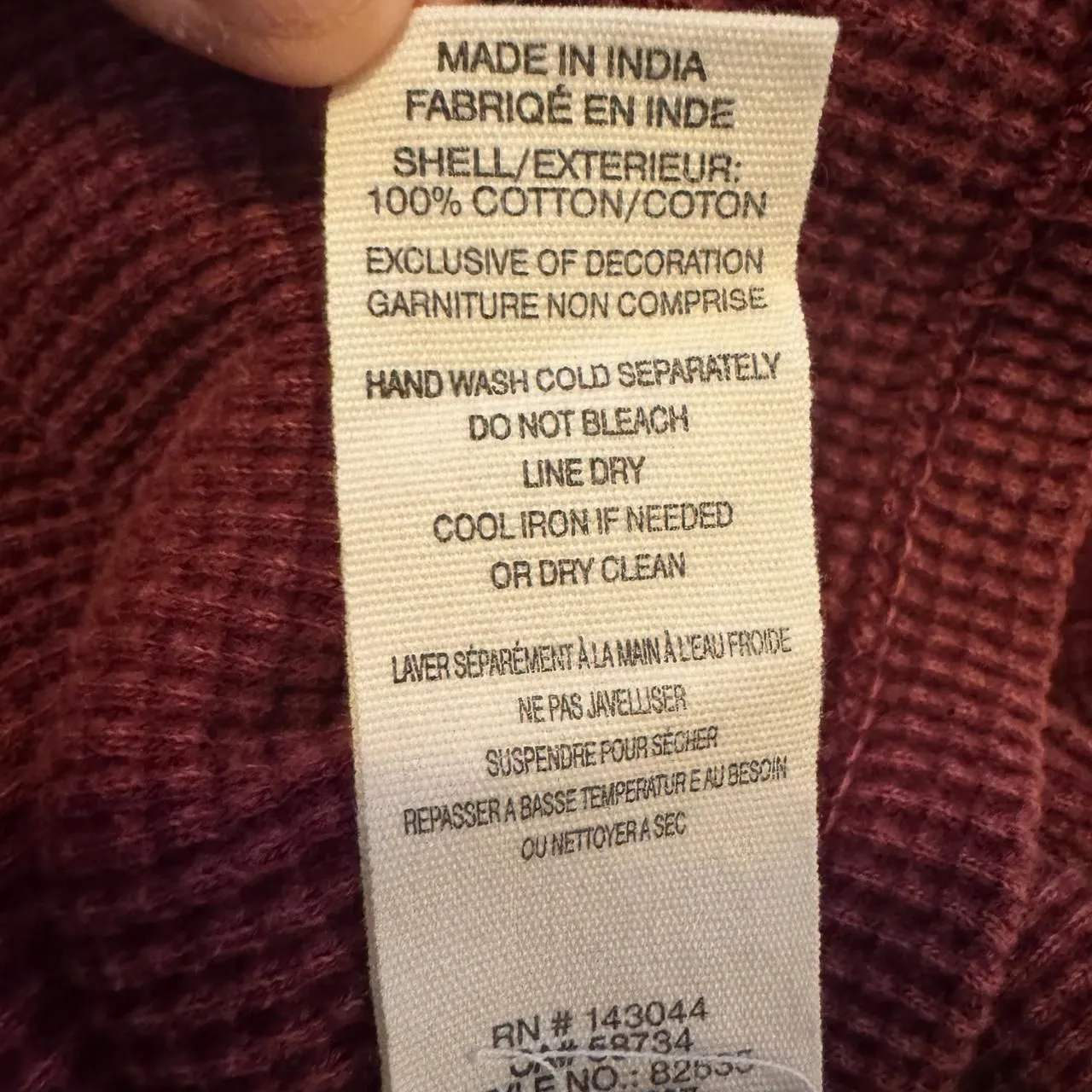 Bagatelle Burgundy Thermal Crop Button Down Shirt Women’s M Waffle Knit - Image 4