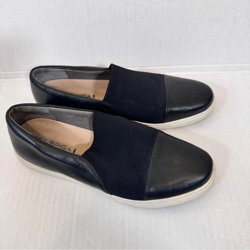 Via Spiga Black Suede Leather Slip On Sneakers Womens 9 Fall Classic Shoes - Image 9