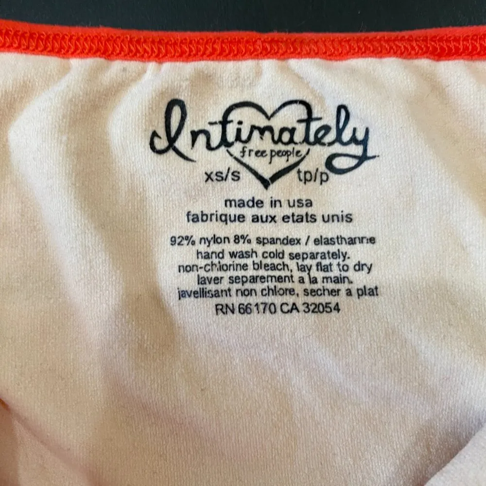 Intimately FREE PEOPLE Orange/Pink Stretch Lace Body Con Mini Dress - XS/S - Image 6