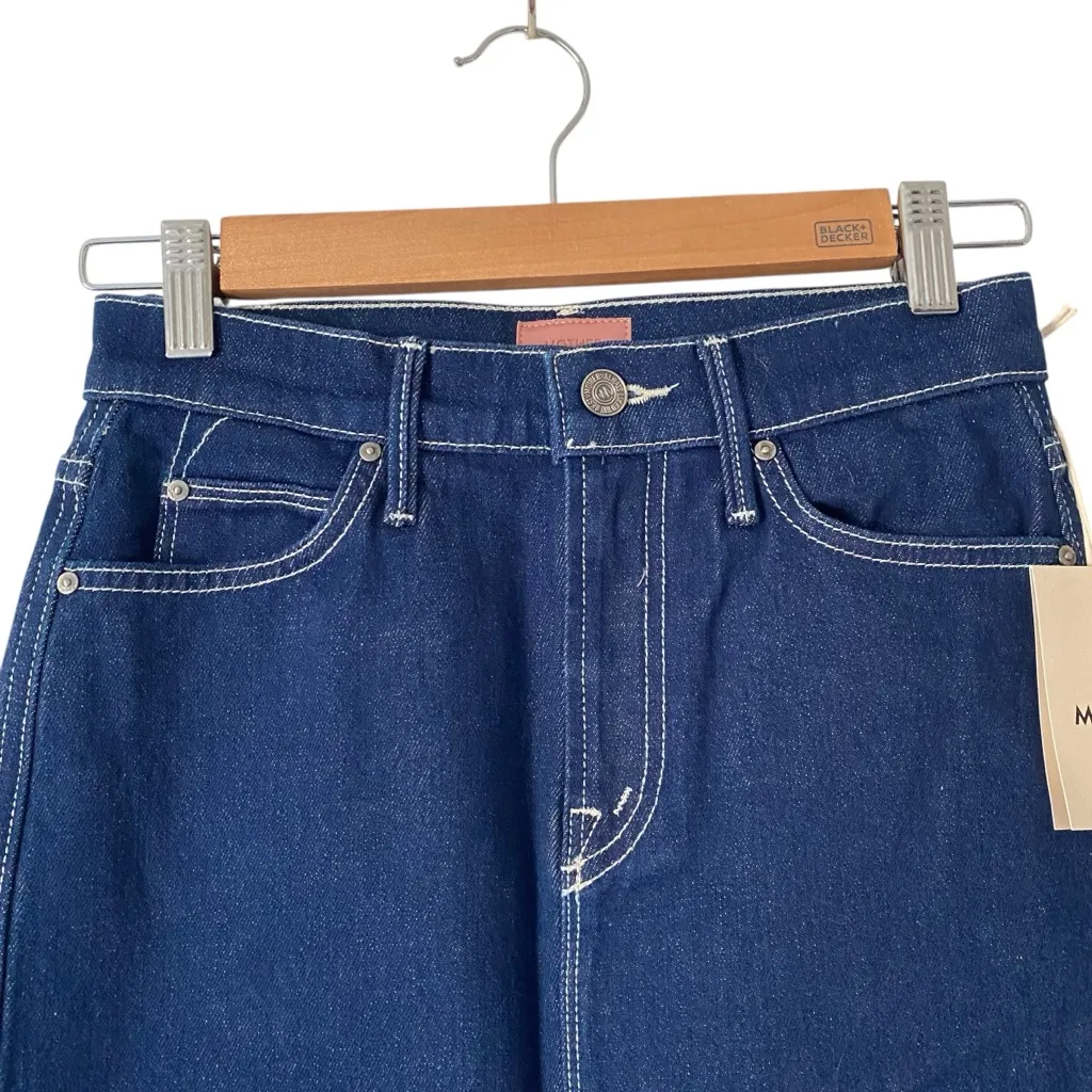 Mother NWTs The Country Swooner Straight A Dark Denim Skirt size 24 Blue - Image 5