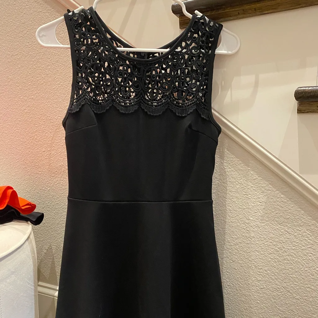 Lulus Black Lace Skater Dress - Image 2