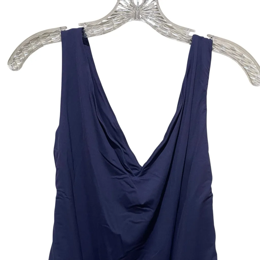 Popilush Deep V Neck Sleeveless Thong Bodysuit Navy Blue Women’s Size XL - Image 7