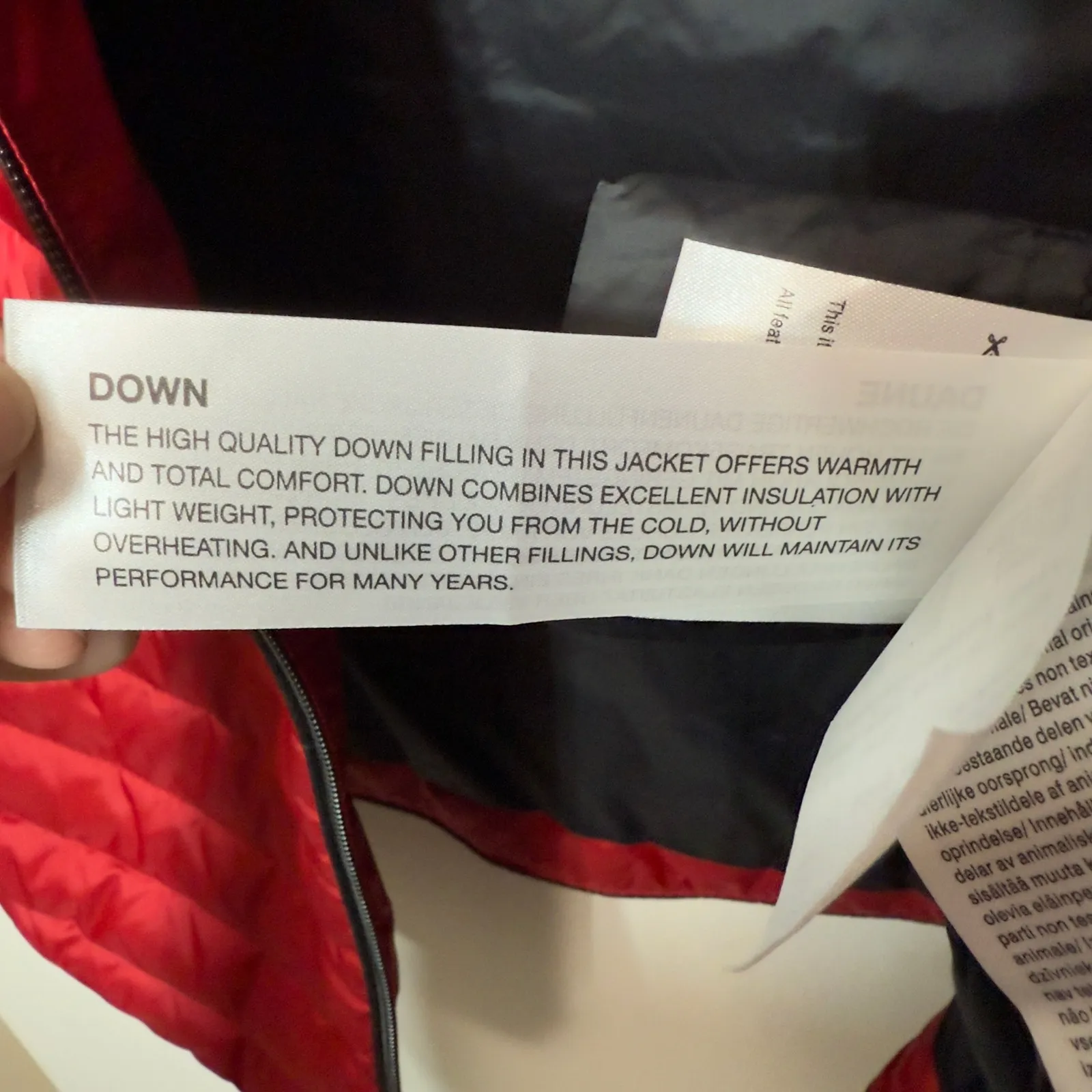 Basler Swiss Designer Down Puffer Cherry Red Old Money Quiet Luxury Faux Fur 38 Size 6 - Image 6