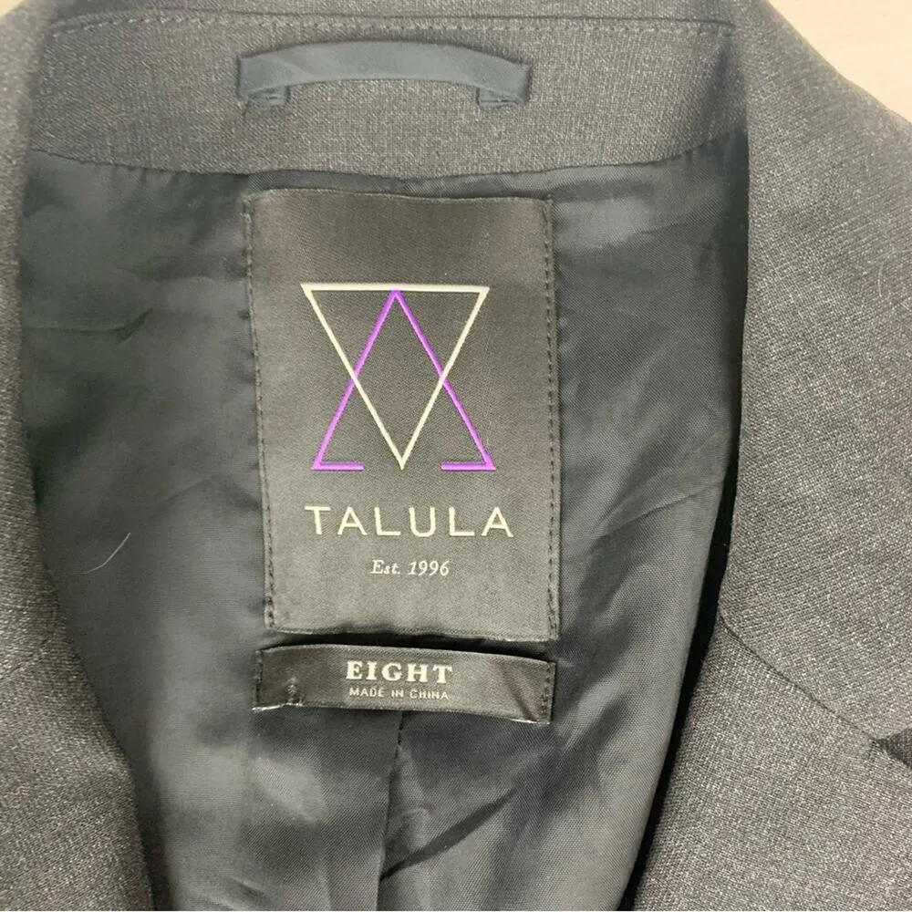 Talula women's 8 medium dark Charcoal Blazer revolve wool blend business - Image 3