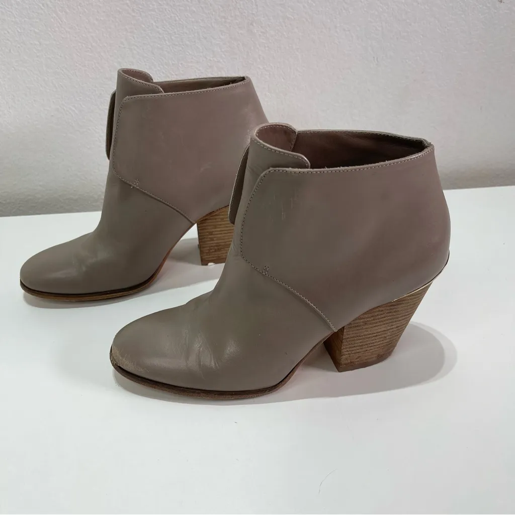 Cole Haan Grand OS Hayden Gray Leather Heel Ankle Boots Women 6B Bootie Dressy - Image 2