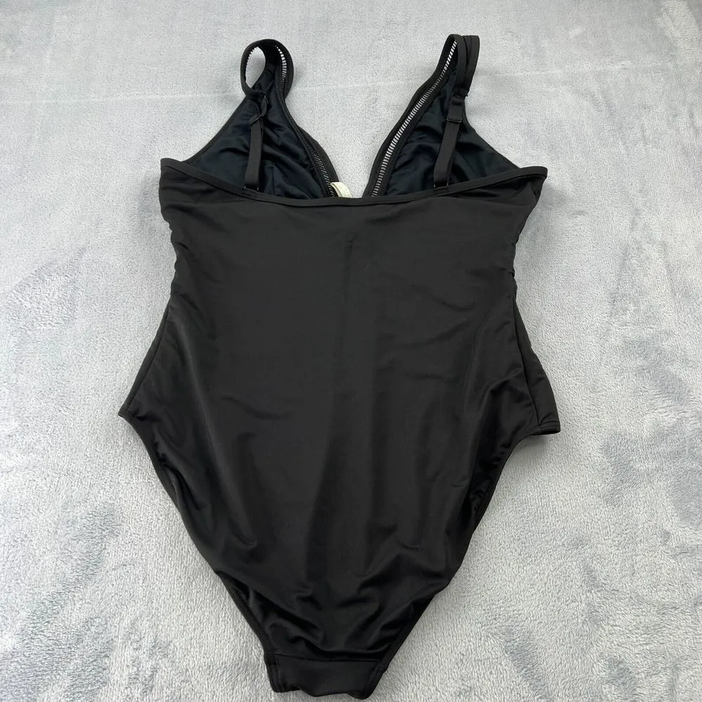 Sealevel Australia Cross Front One‎ Piece Bathing Swim Suit Size 14 Swimwear Black - Image 4
