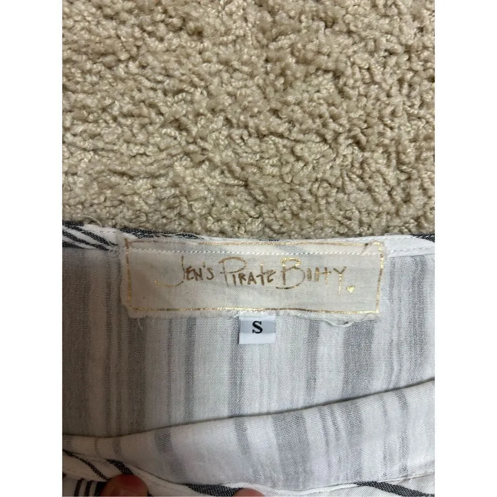 Jen’s Pirate Booty crop‎ striped wrap balloon sleeve shirt size S BIN S - Image 7