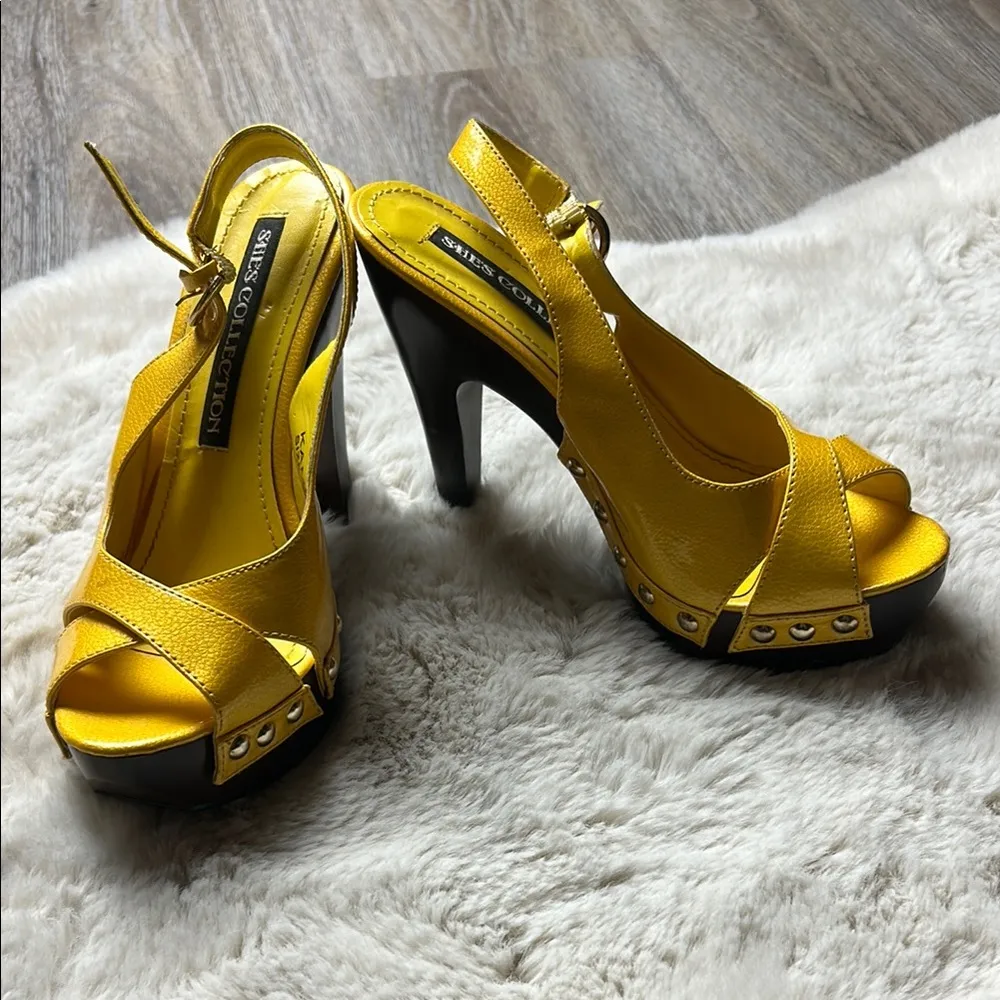 Yellow Slingback Heels by Shes Collection Size 5.5 - Image 6