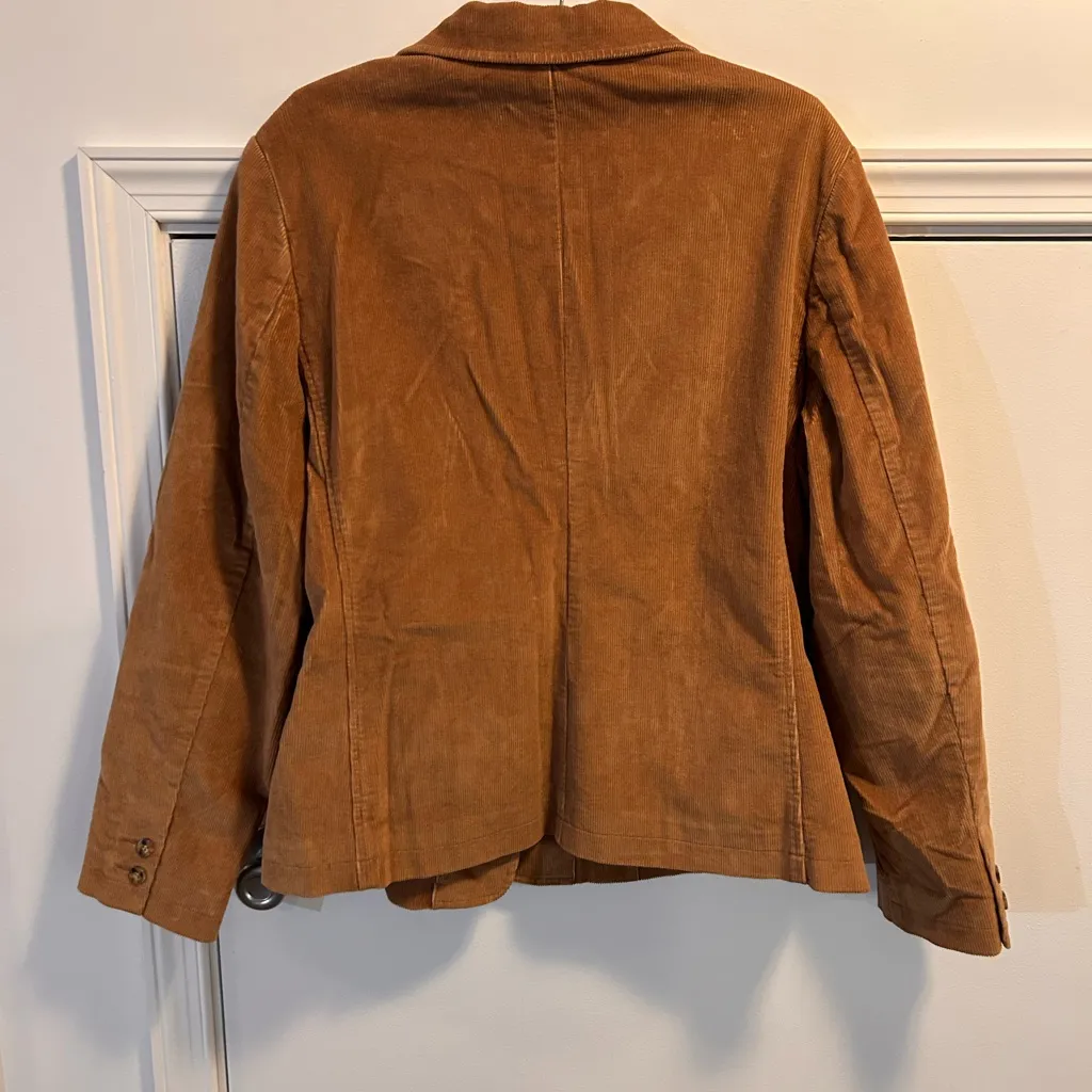 VTG LL Bean Womens Corduroy Blazer Size 20 Brown Heritage Academia Equestrian - Image 3
