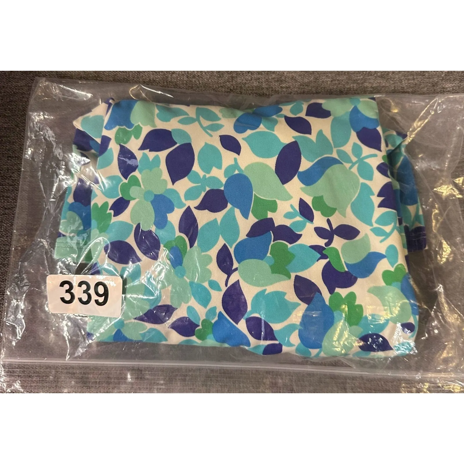 L.L.Bean Floral Tankini Swim Top UPF 50+ Women’s Size 6 Blue Green - Image 7