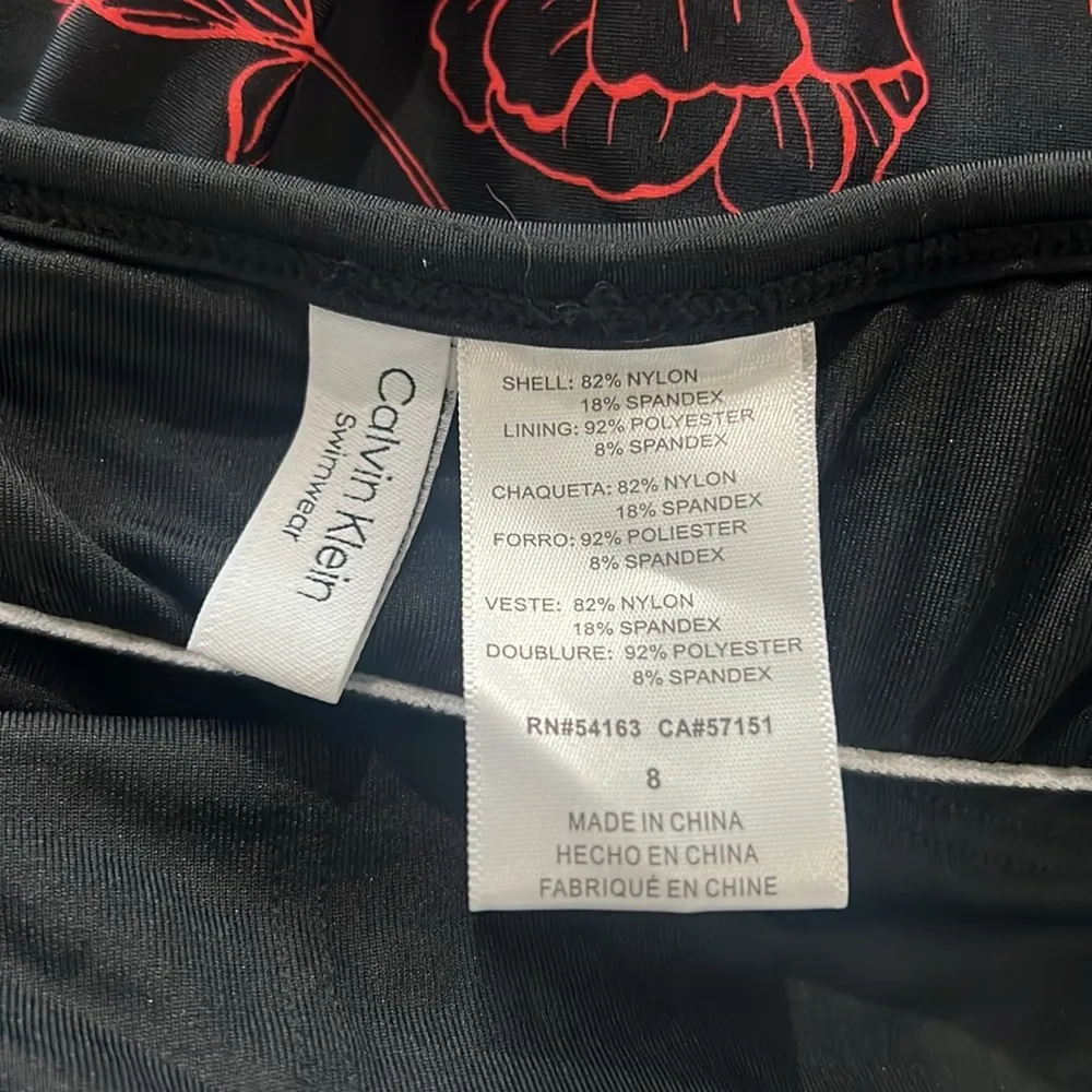 Calvin Klein High Neck Halter Blouson in Black/Red, Size 8 NEW w/Tag $118 - Image 7