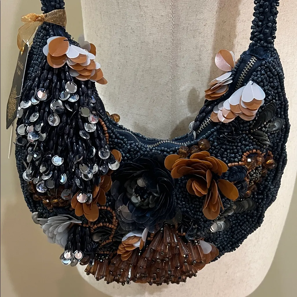 From India To You | Beaded Long Shoulder Bag Black - Image 4