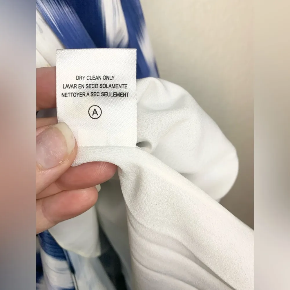 Sachin and Babi Jenny Abstract Floral Lace Trim Dress Size 6 Blue - Image 12