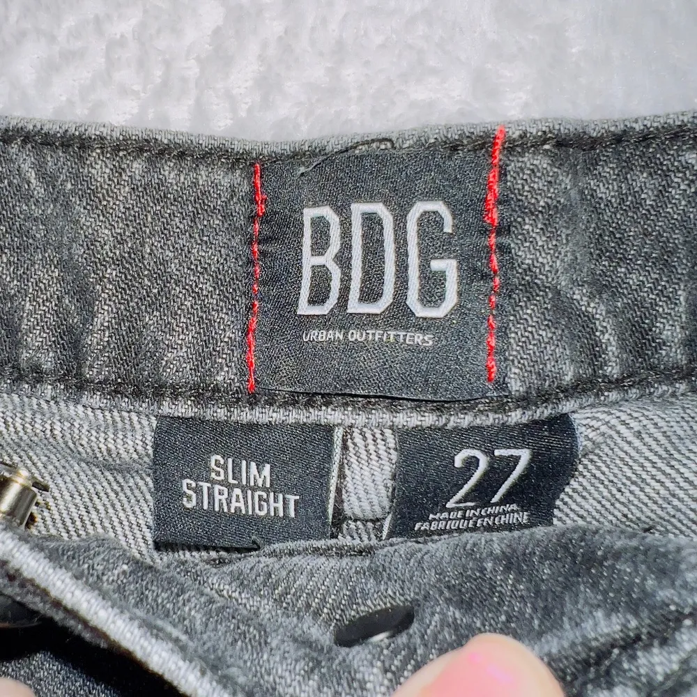 Urban Outfitters BDG Charcoal Wash Denim High Rise Button Fly Slim Straight Jean - Image 2