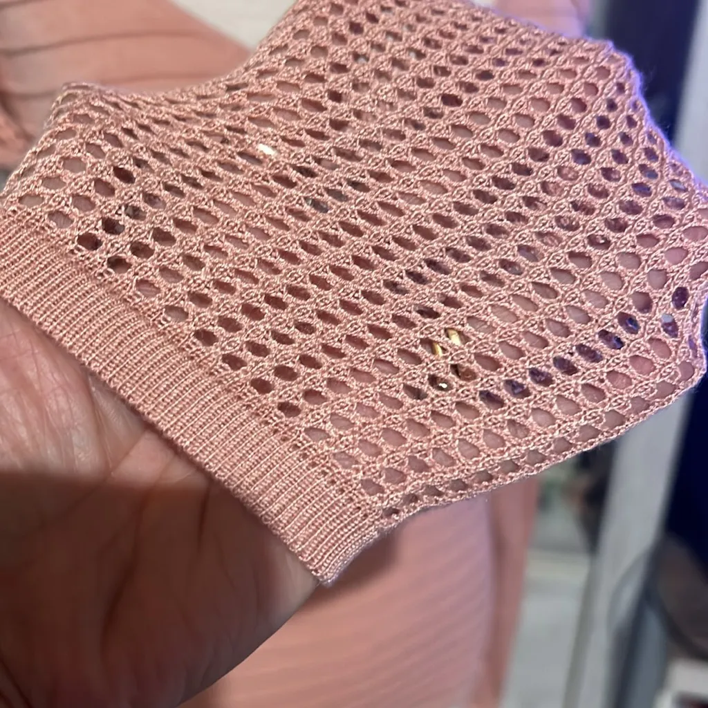 Pink Long Sleeve Cutout Sweater size S - Image 2