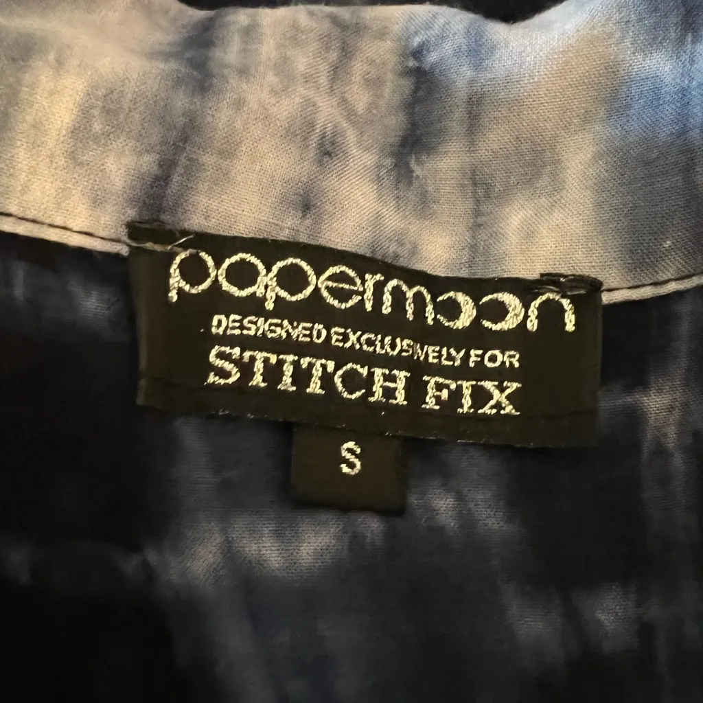 Paper Moon x Stitch Fix Sleeveless Top Blue Tie-Dye Shirt Women’s Size Medium - Image 6