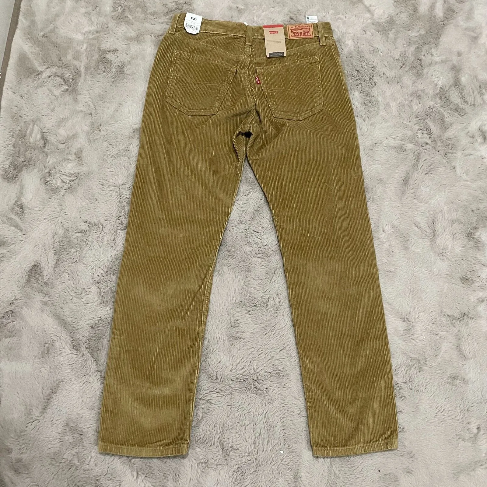 NWT Levi’s women corduroy 29x30 olive green jeans pants‎ straight leg school Y2K - Image 9