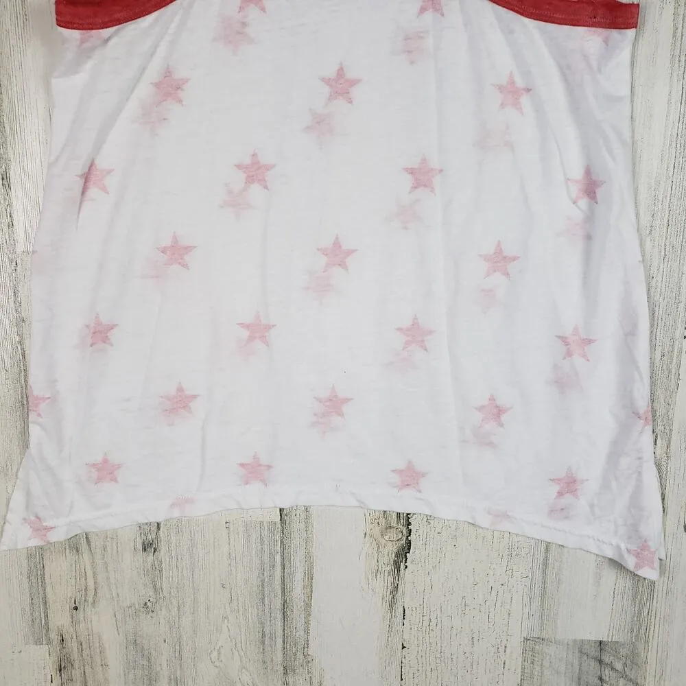 Modern Lux Shark Bite Star Print Graphic Sleeveless Tank Top Women's Size Small - Image 9