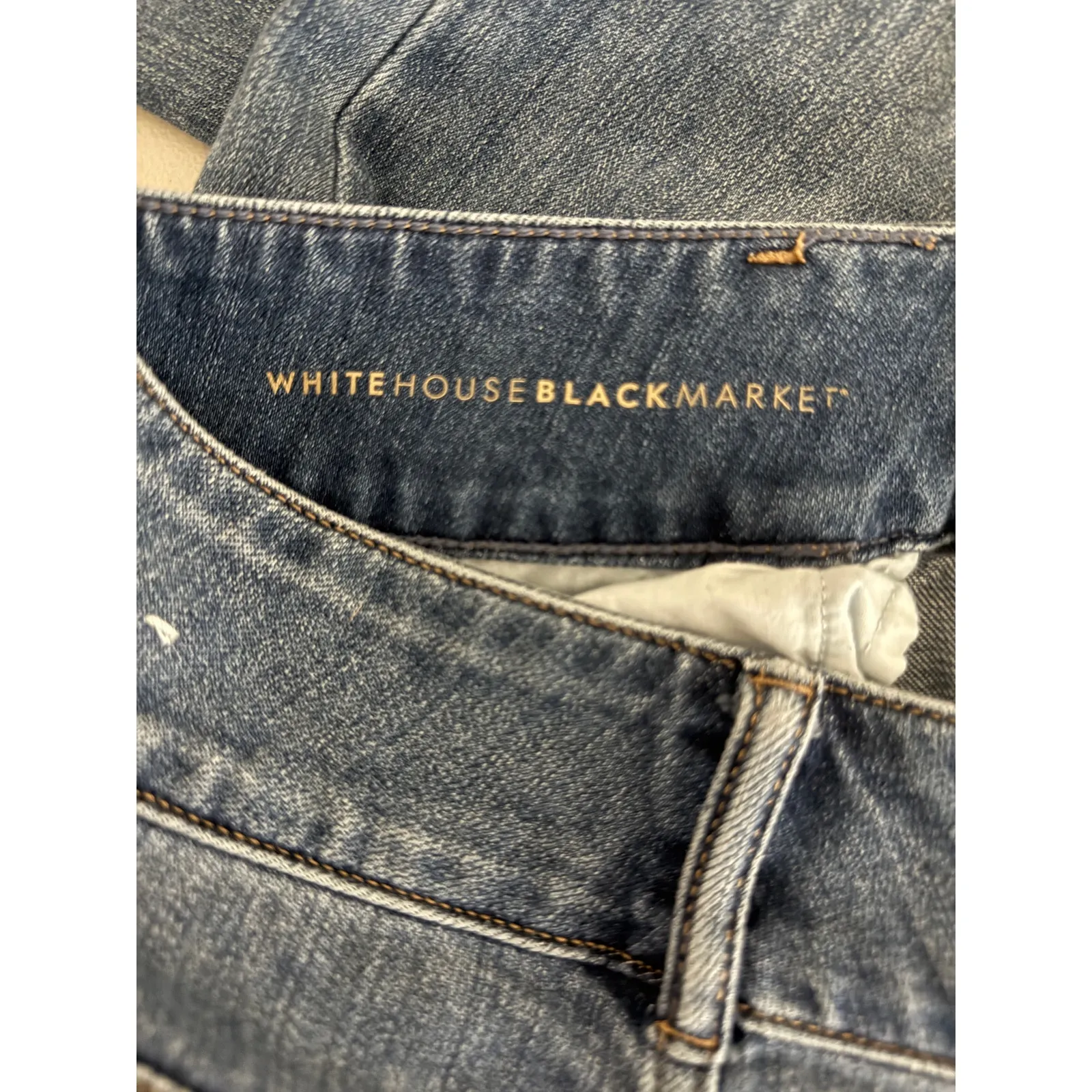 Women's WHBM The Wide Leg Crop D-Ring Belt Medium Wash High Rise Jeans 2 - Image 5